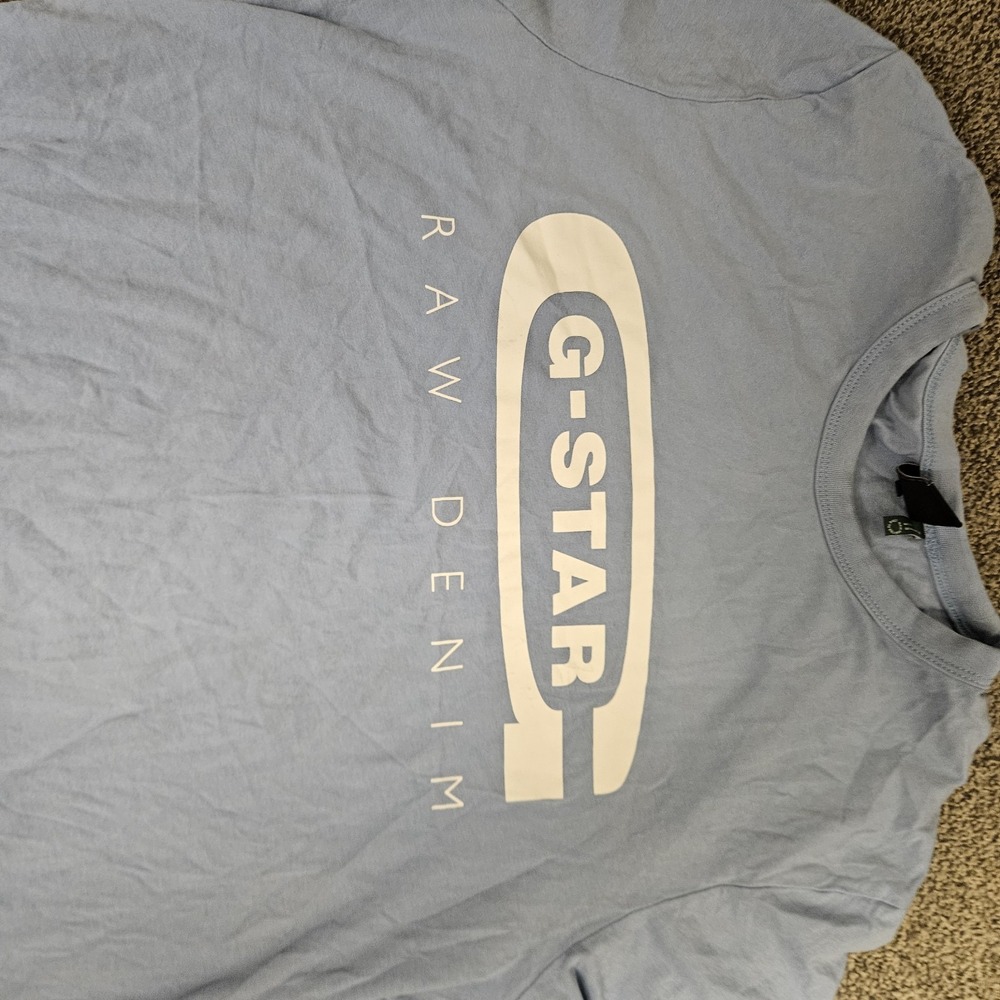 G-Star Raw T Shirt X-Large XL Cotton Round Neck Short Sleeve Blue - Picture 3 of 8